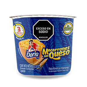 Macarrones queso vaso