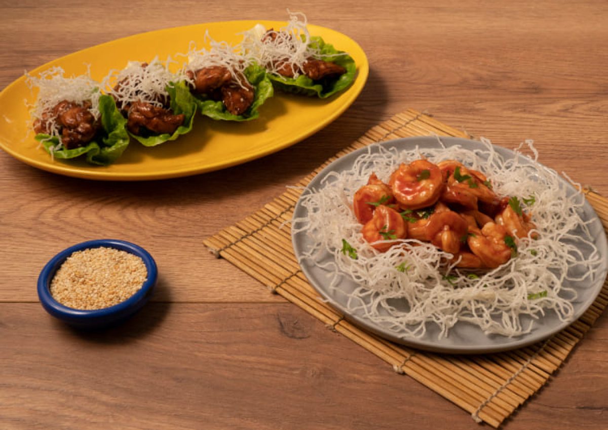 Pasta de arroz frita